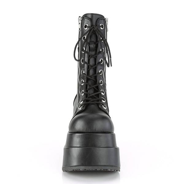 Demonia Women's Bear-265 Knee High Platform Boots - Black Vegan Leather D0386-95US Clearance